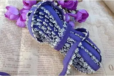 purple 5 метров цветная вышитая эластичная кружевная отделка Аксессуары красивые тонкие эластичные кружевные ленты DIY Швейные принадлежности для нижнего белья 10 мм - Цвет: purple