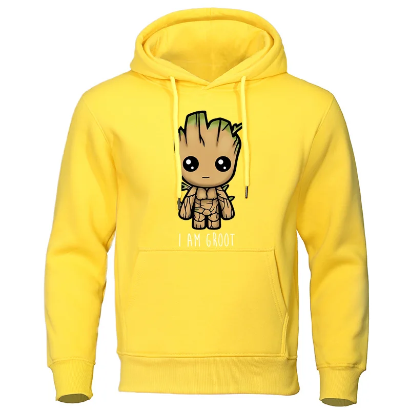 I Am groot, мужские толстовки, Осенние Теплые свитшоты, Повседневная Уличная одежда, пуловер harajuku, качественные топы, милый Принт, мужской спортивный костюм Groot