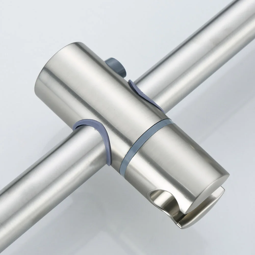 sus304 stainless steel brushed nickel finished adjustable hand hold rail slide bar bathroom shower rod free global shipping