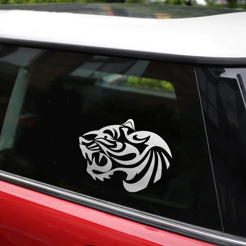 

Cartoon Animal Car Sticker Tiger Head Creative Car Stickers and Decals Motorcycle Car-styling Black/Sliver