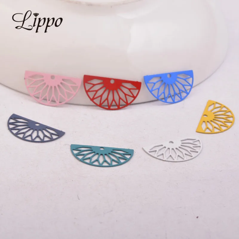 

100pcs AC10547 10*19mm Brass Feather Charms Matte Red Green Purple Pendant Jewelry Filigree Earrings Findings
