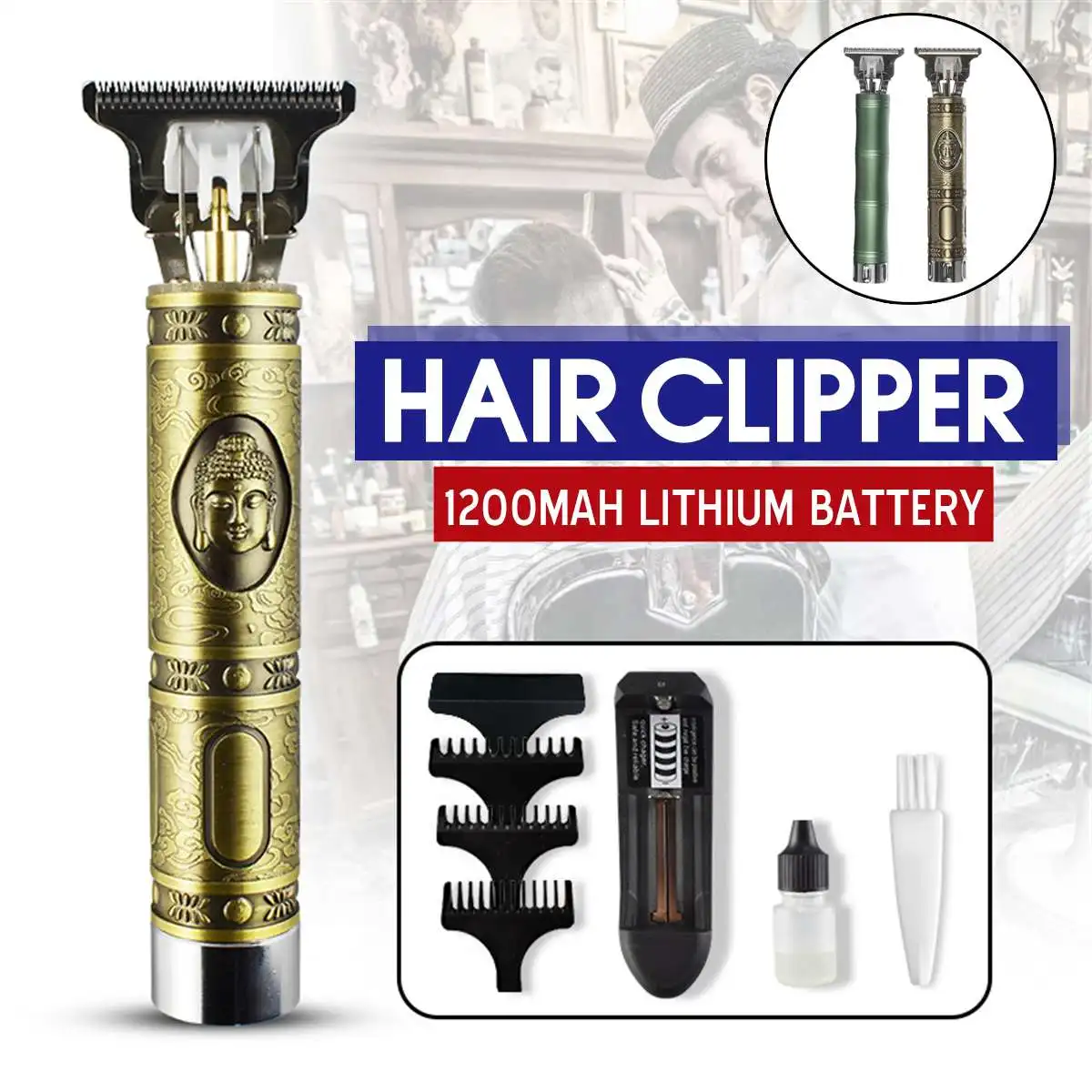 

T Hair Clippers Electric Bronze Hair trimmer Rechargeable Beard Shaver Professional Salon Men Hair Cutting Barber Machine