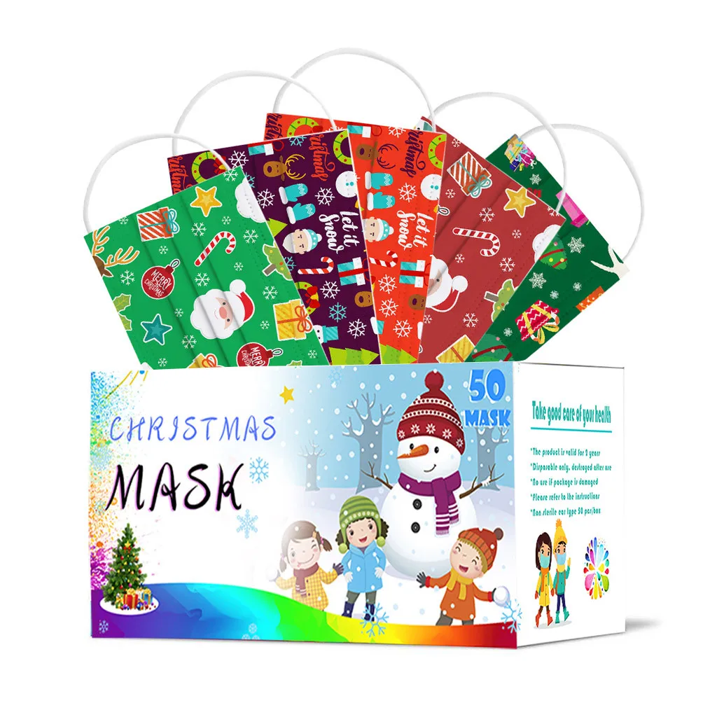 50 шт. одноразовые рождественские маски для лица | Красота и здоровье