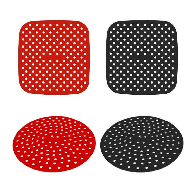 

Air Fryer Liners Round Square 8.5in/9in Reusable Silicone Non-Stick Airfryer Mats Airfryer Pads Heat Resistant 430 F 425B