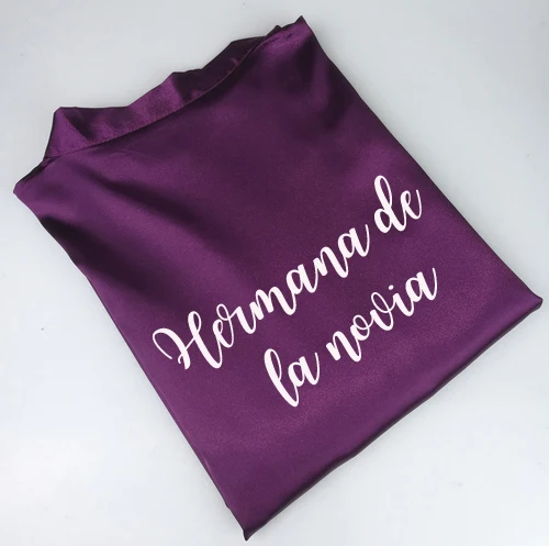 C & Fung Королевский puple novia Атласный халат для женщин dama de honor Espanol испанская Свадьба