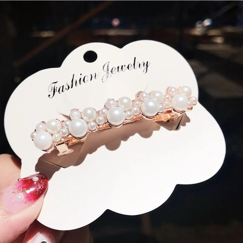 All pearls Новые женские элегантные жемчужные блестящие заколки для волос, красивые повязки на голову, аксессуары для волос - Цвет: All pearls