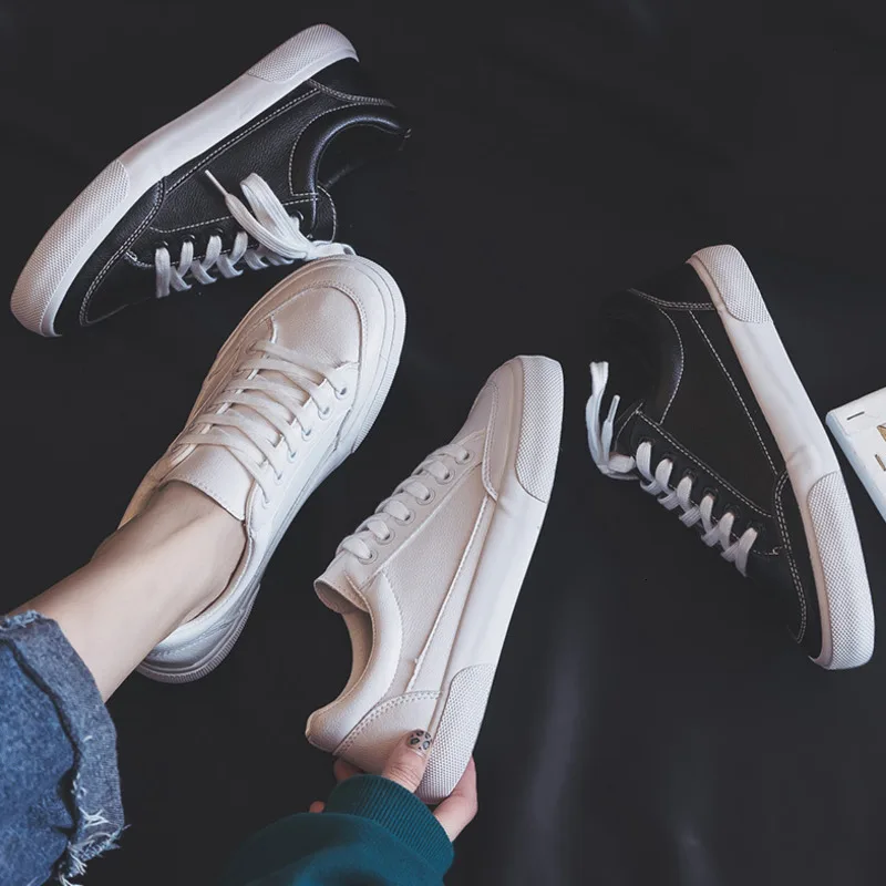 Классическая Модная Белая обувь парусиновая для женщин Вулканизированная