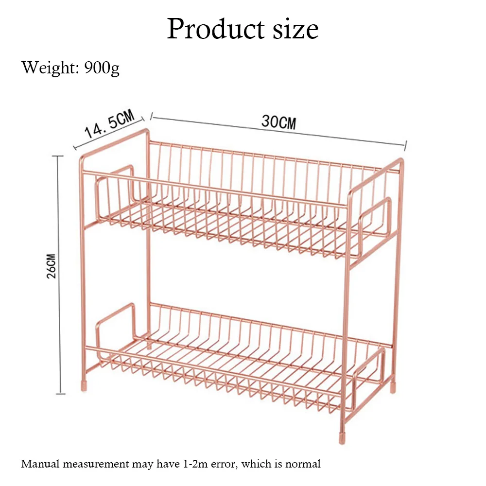 

Iron Double-layer Rack Cosmetic Storage Rack Kitchen Rack Bathroom Desktop Storage Basket Storage Rack Storage Box