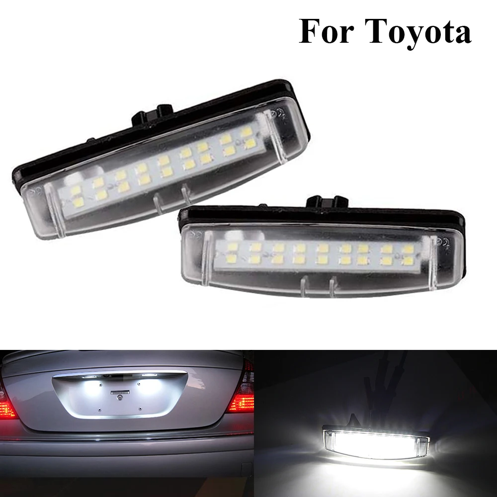 

For Toyota Camry Aurion Avensis Verso Echo Prius Car LED Number License Plate Light Lamp car accessorie 2 pcs White