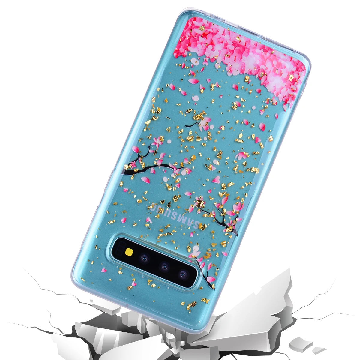 S10e Drop Glue Flowe Case for Galaxy Note 10 8 9 S10 S8 S9 Plus Cute Back Cover Clear Soft TPU Bumper Shell 10+ Girls Coque | Мобильные