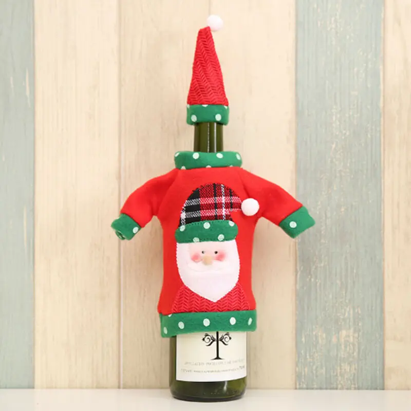 Рождество 2019 2 шт. чехол для винной бутылки с принтом Санта-Клауса снеговика оленя