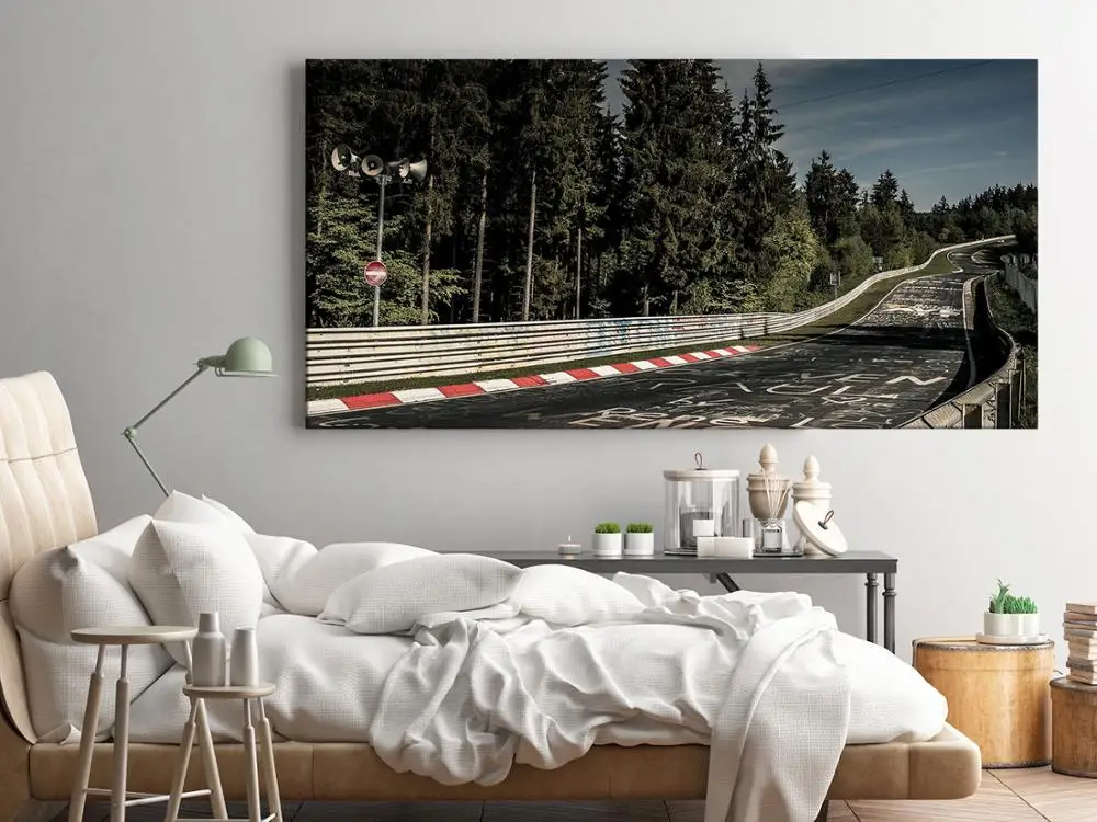 Nurburgring Раллийная дорога спортивный автомобиль трек Пейзаж Настенный