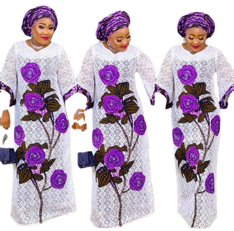 

White Long Maxi Dress African Dresses for Women 2021 Summer African Clothes Sexy Hollow Out Boubou Robe Africaine Femme