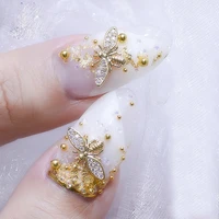 2021 real 10pcslot japan 3d gold bee nail art decorations diy glitter rhinestones alloy studs for jewelry accessoires