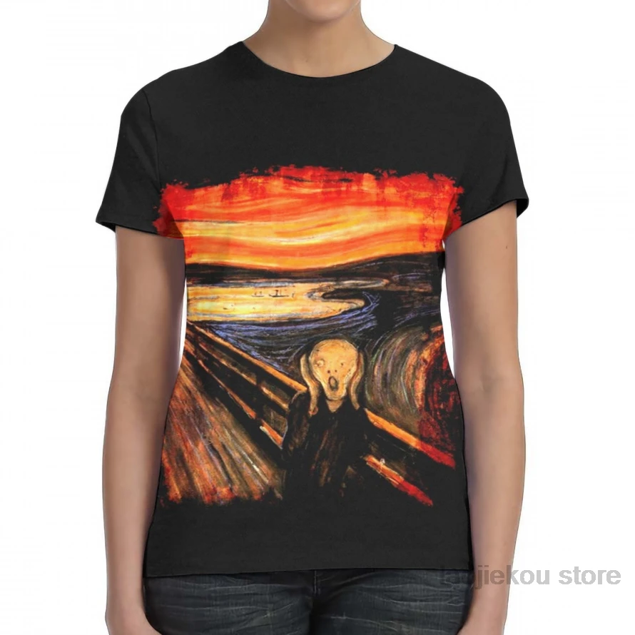 Футболка Мужская/женская с изображением крика Эдварда мунча модный топ для