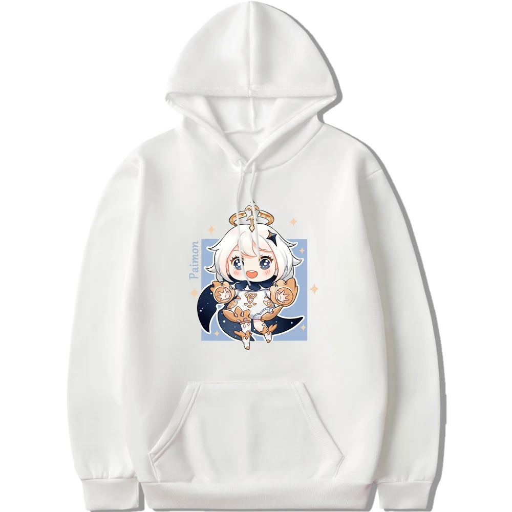 

Хлопковые Толстовки Kawaii Genshin, унисекс, корейский пуловер, повседневный свитшот в стиле Харадзюку для весны и осени