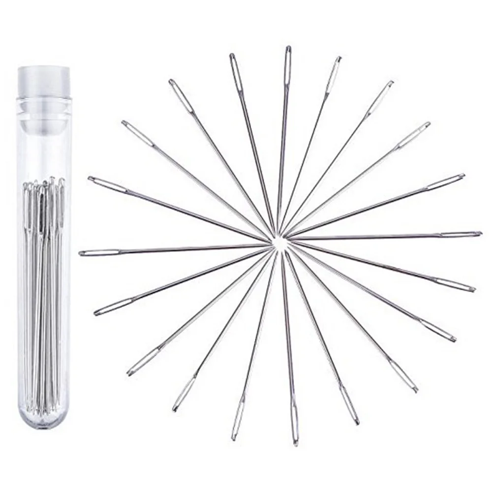 Stainless Steel Sewing Needle 9pcs Big Eye Embroidery with Transparent Bottle Supplies Hot Sale | Дом и сад