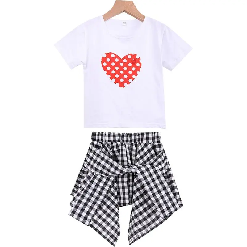 

Children's Clothing 2021 New Girls Summer Sets Child Movement Two Piece Suit 12 Little Girl Short Sleeve Sets 10 Girl Clothes 11