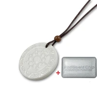 ceramic quantum energy pendant necklace jewelry health set with 2 pieces anti radiation cell phone stickers
