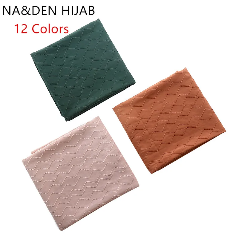 100 шт./лот однотонные простые шали мусульманский хиджаб женские смятые шарфы