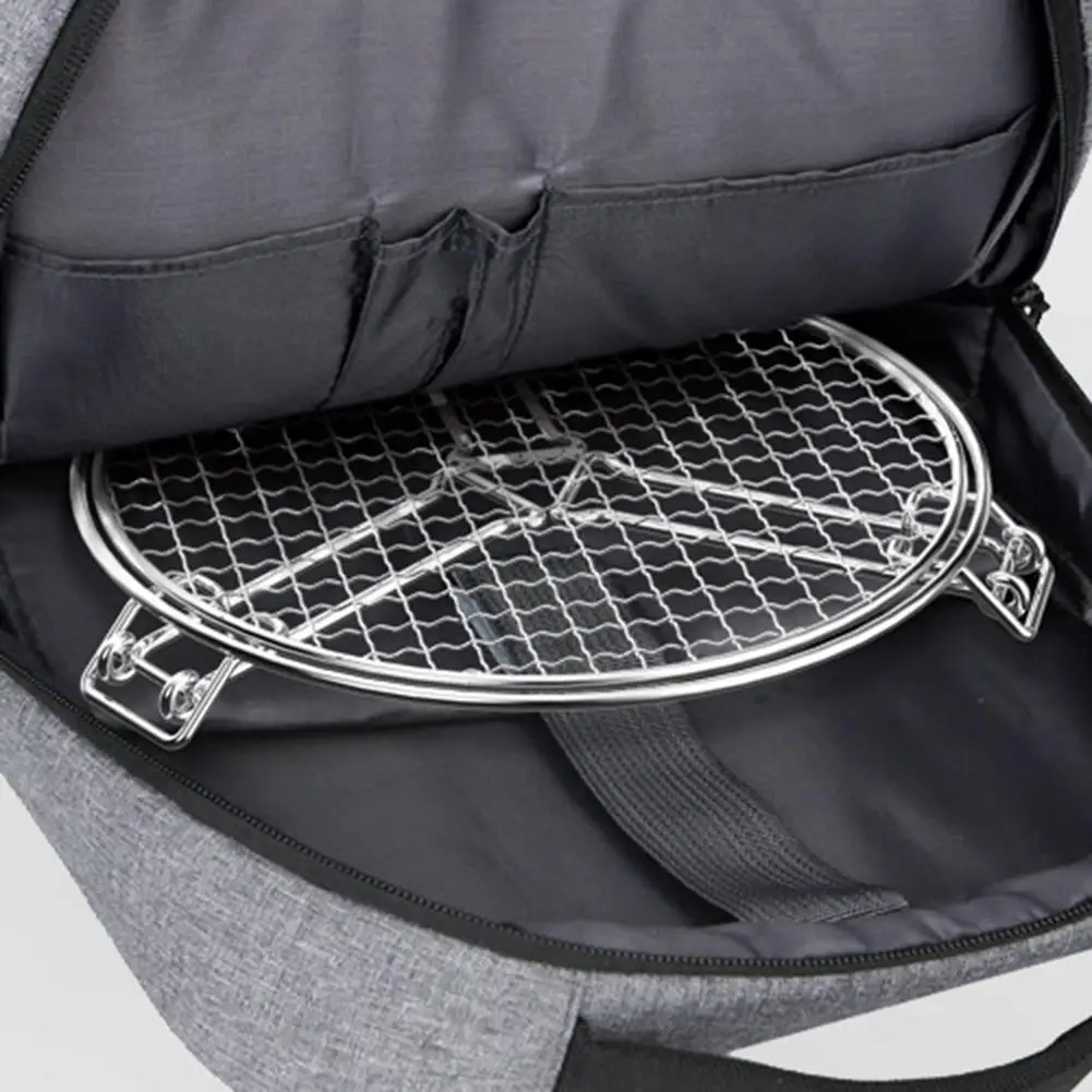 Складной гриль уличный круглый штатив из нержавеющей стали с 3 ножками для