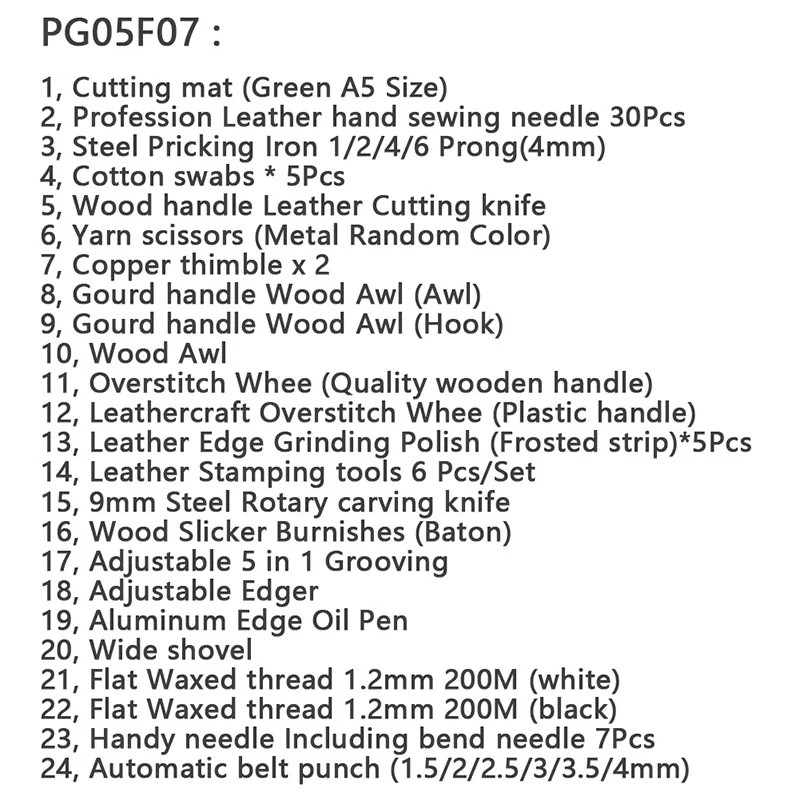 Набор инструментов для кожевенного ремесла и штамповки шаблон рабочий