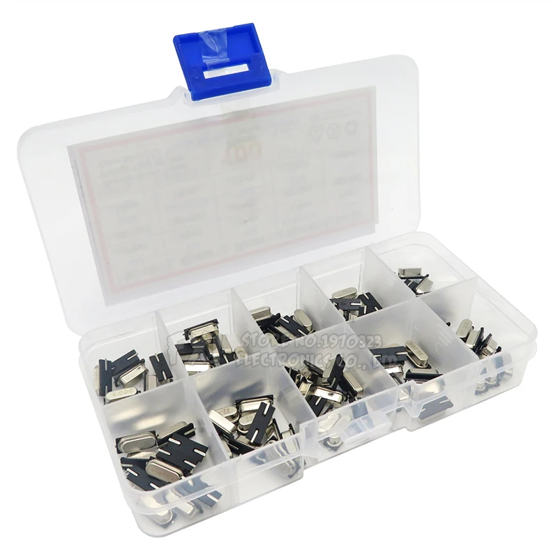 10 значений Женский Кварцевый резонатор SMD Crystal комплект для осциллятора 4 МГц 6 8 12