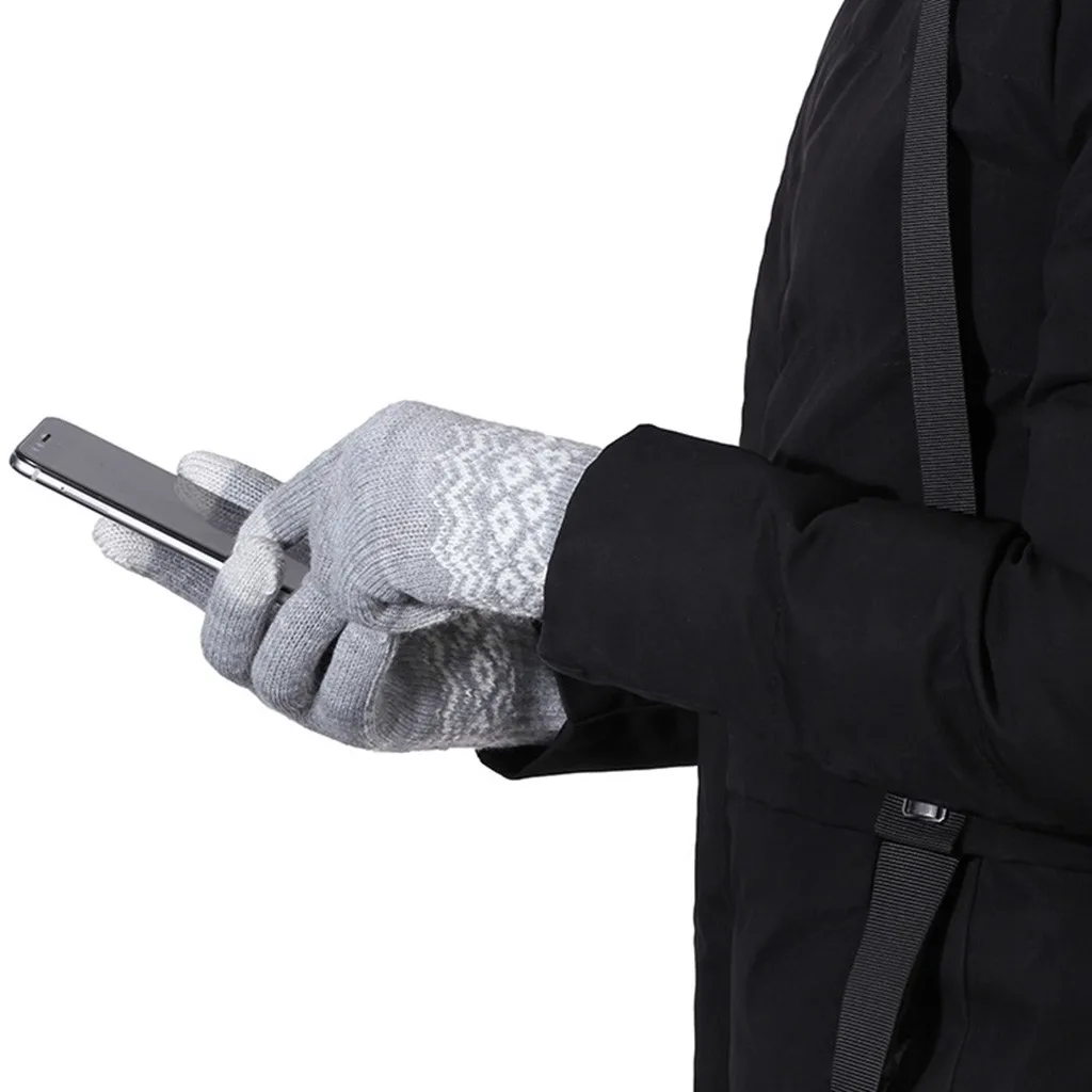 

New Classic Adult Gloves Unisex Winter Guantes De Invierno Warm Plus Velvet Outdoor Guantes Touchscreen Winter Thermal Gloves