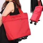 Большая складная сумка для покупок женские сумки на колесиках для покупок овощей на колесиках портативная Тележка сумки для покупок для органайзера