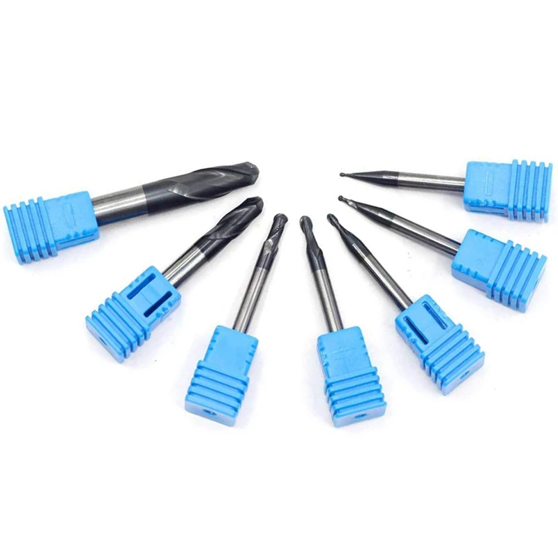 

Новинка-7 штук цементированных карбидных двухсторонних концевых фрез, радиус шарового носа (0,5 мм, 0,75 мм, 1 мм, 1,5 мм, 2 мм, 3 мм, 4 мм)