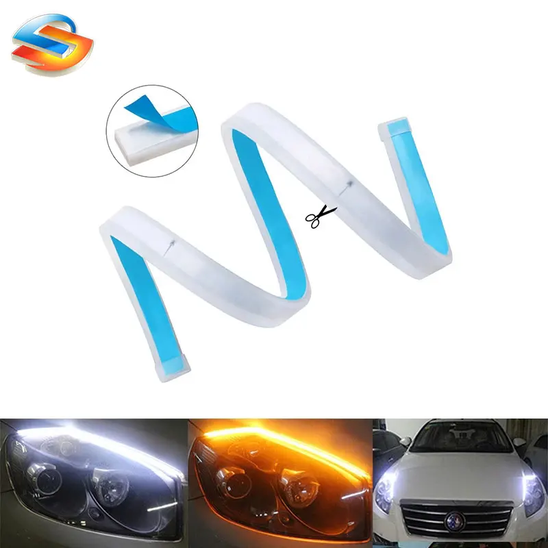 Гибкая Двухцветная светодиодная лента белого/янтарного цветов лампы трубки