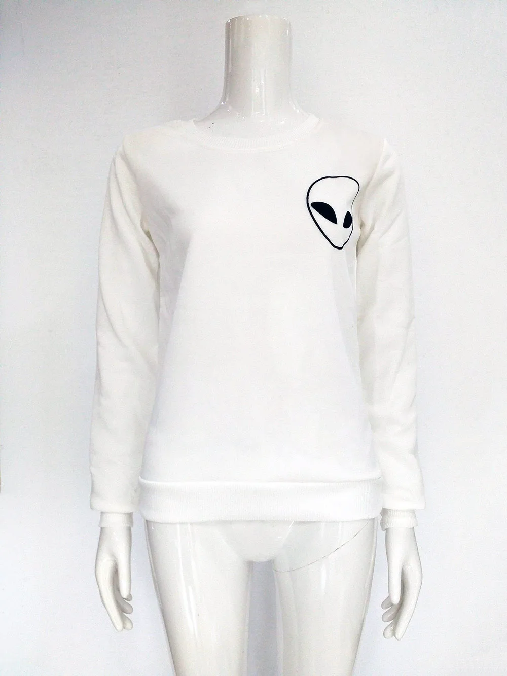Alien Print Solid Hoodies Sweatshirts 2022 Women Casual Kawaii Harajuku New Sweat Punk For Girls Clothing European Tops Korean