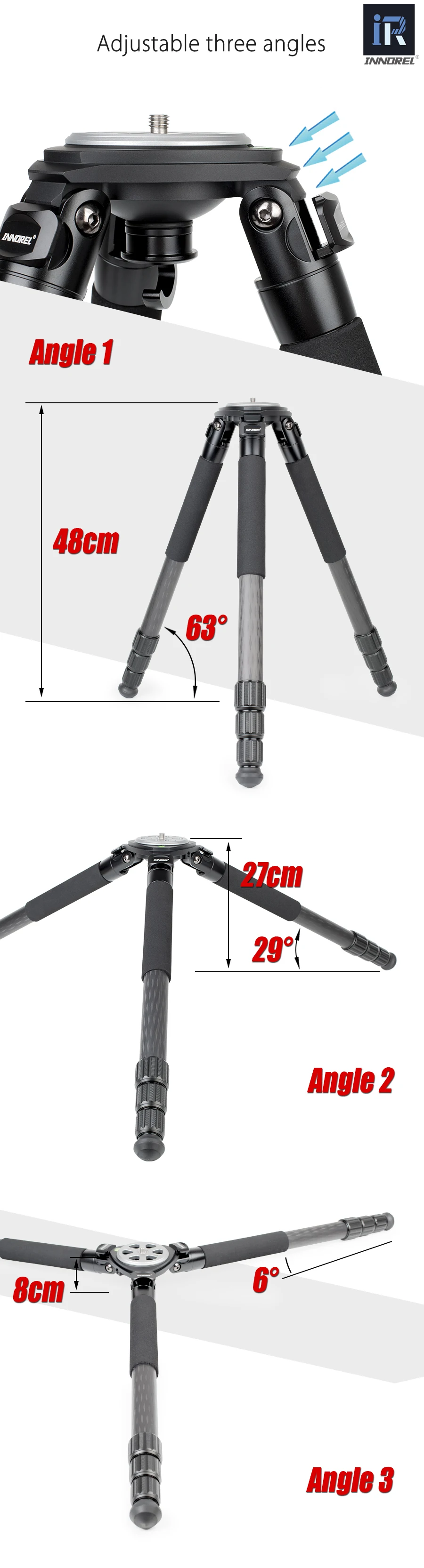 INNOREL LT324C штатив из углеродного волокна сверхмощный штатив для камеры портативный профессиональный цифровой SLR штатив для камеры