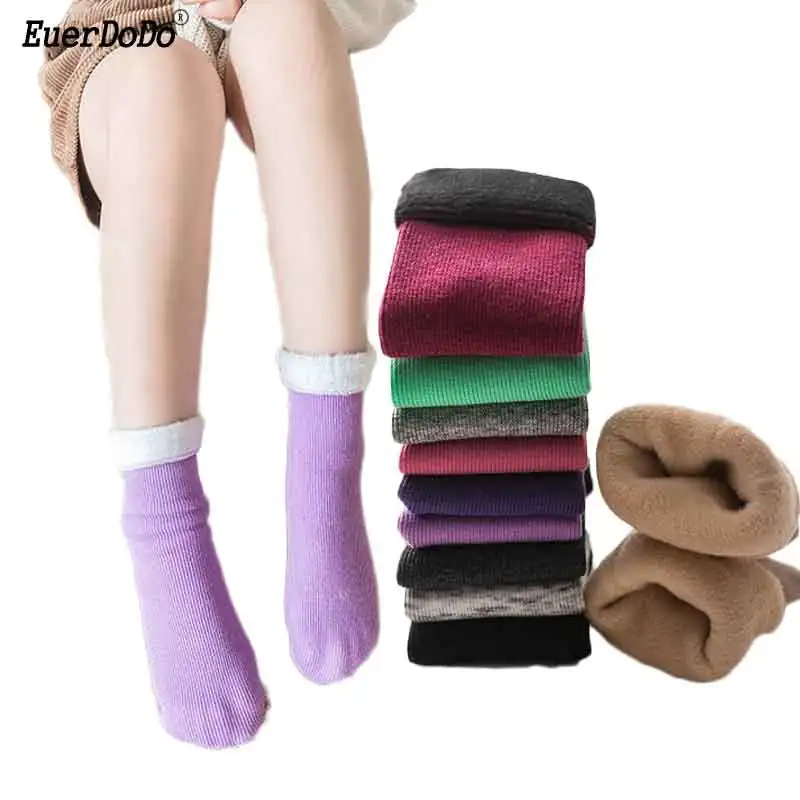 

Candy Color Girls Socks Winter Children Socks Warm Socks For Boys Thicken Teenager Seamless Socks Kids Christmas Socks