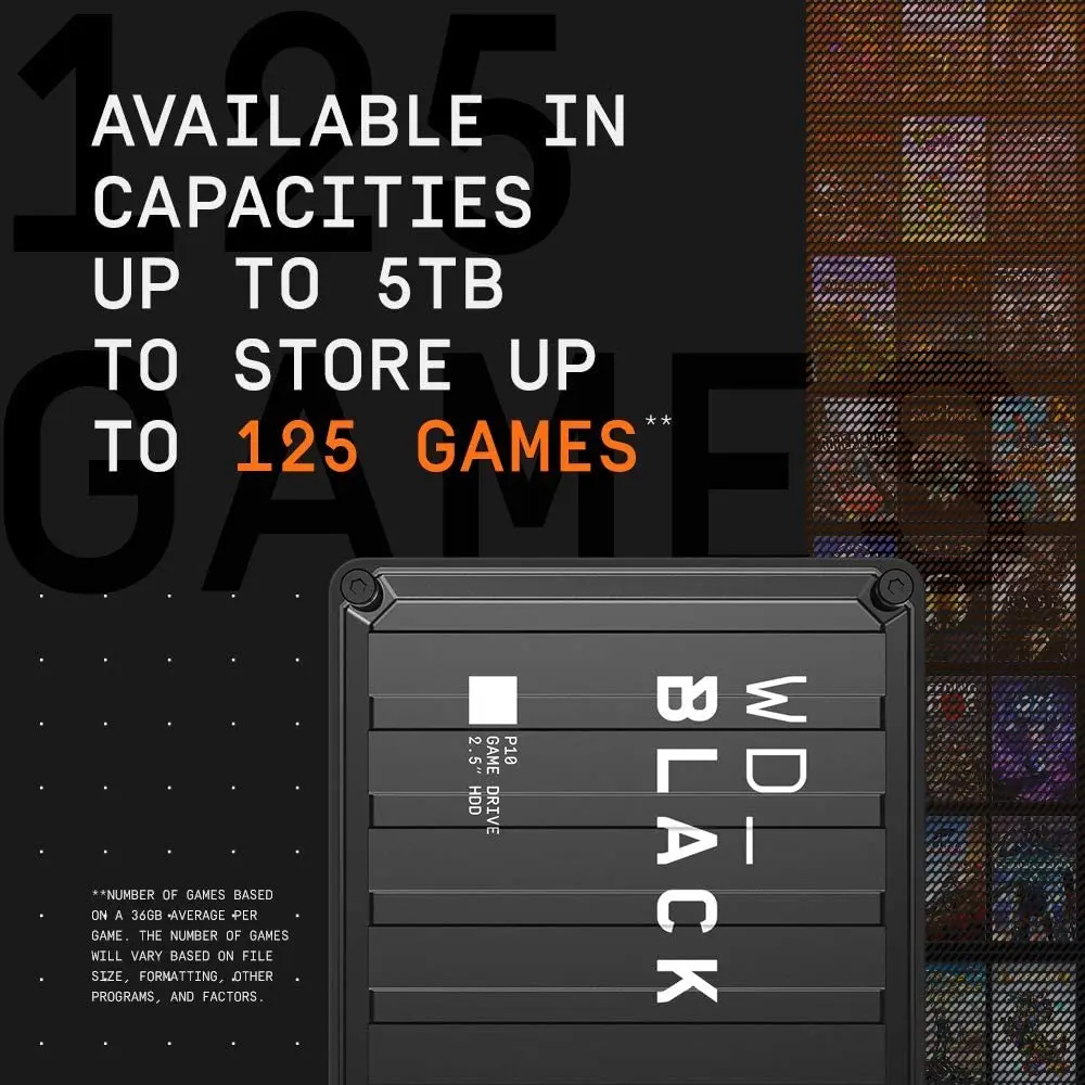 WD BLACK 5 ТБ P10 игровой портативный внешний жесткий диск HDD совместимый с Playstation