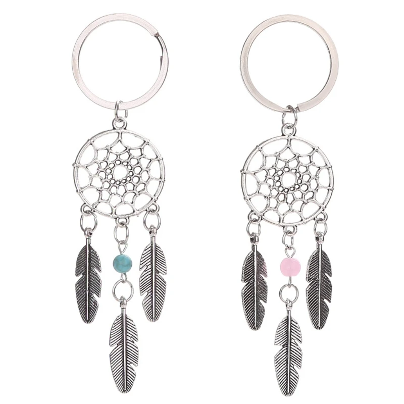

New Retro Dream Catcher Keychain Leaves Tassel Pendant Keyring Car Bag Wallet Hanging Ornaments Key Buckle Robust Practical