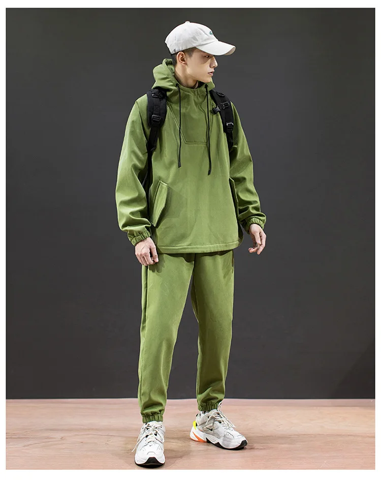 Корейский тренд 2020 свободный Бархатный спортивный костюм из 2 предметов для бега