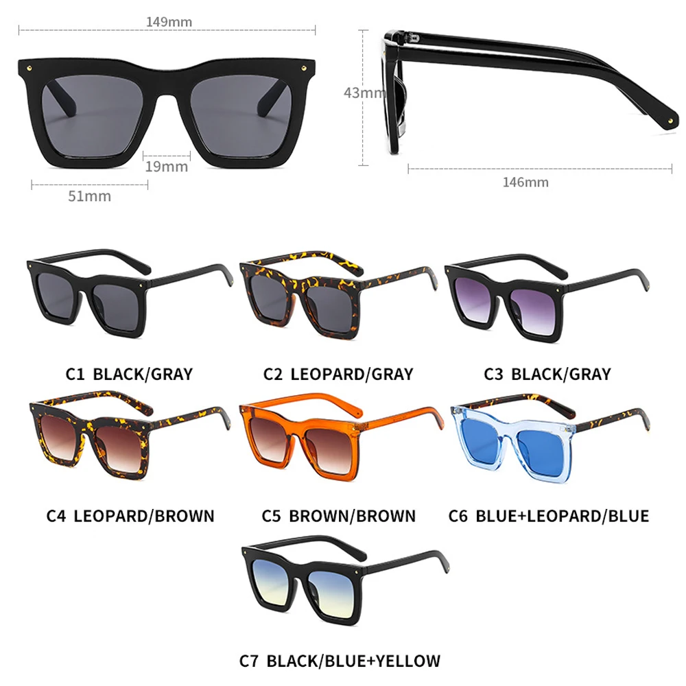 

LongKeeper Trend 2021 Fashion Style Gradient Square Sunglasses Women Men Brand Design Rivet Sun Glasses Oculos De Sol