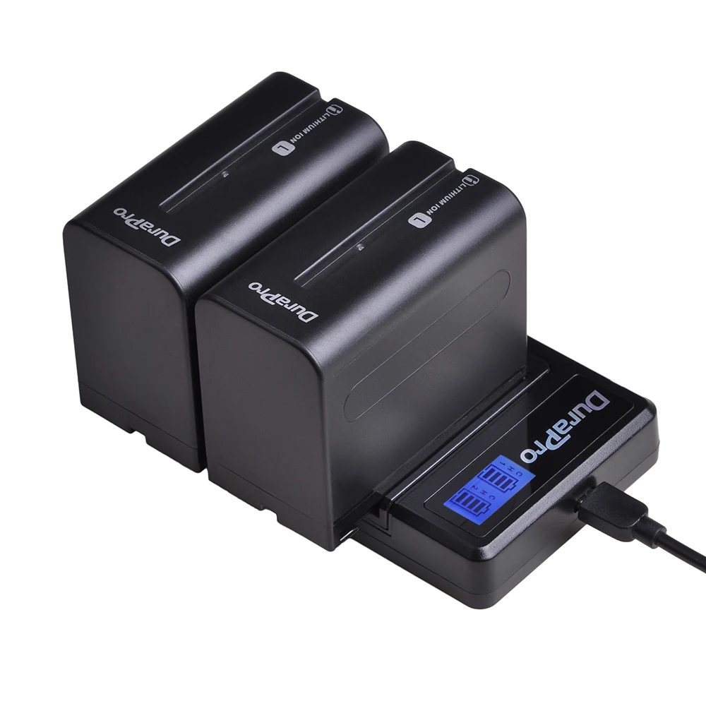 Комплект из 2 предметов 7200 мА/ч, NP-F960 NP F970 Камера Батарея+ ЖК-дисплей USB Зарядное устройство для sony NP-F550 F770 F750 F960 FM500H FM70 QM91D QM71D HVR-V1J