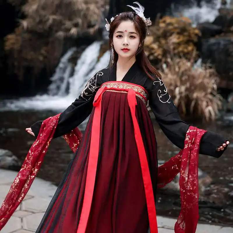 Волшебный Древний китайский костюм для женщин с вышивкой девочек Китайская