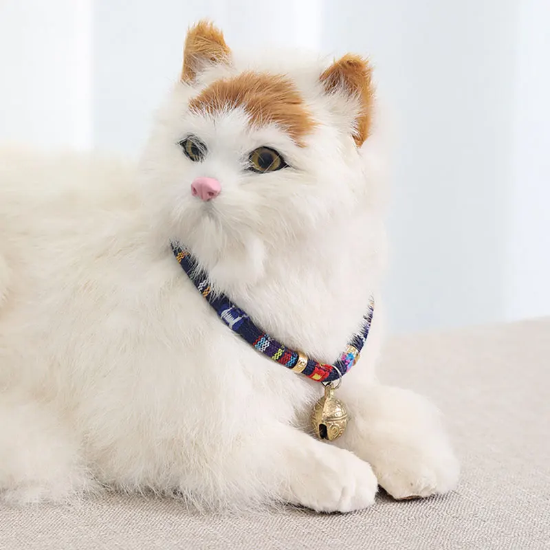 

Pet Easy Wear Adjustable Cat Collar Safety Necklace Collar With Bell Cat Necklace Kitten Supplies Pet Collar Cat Accessories