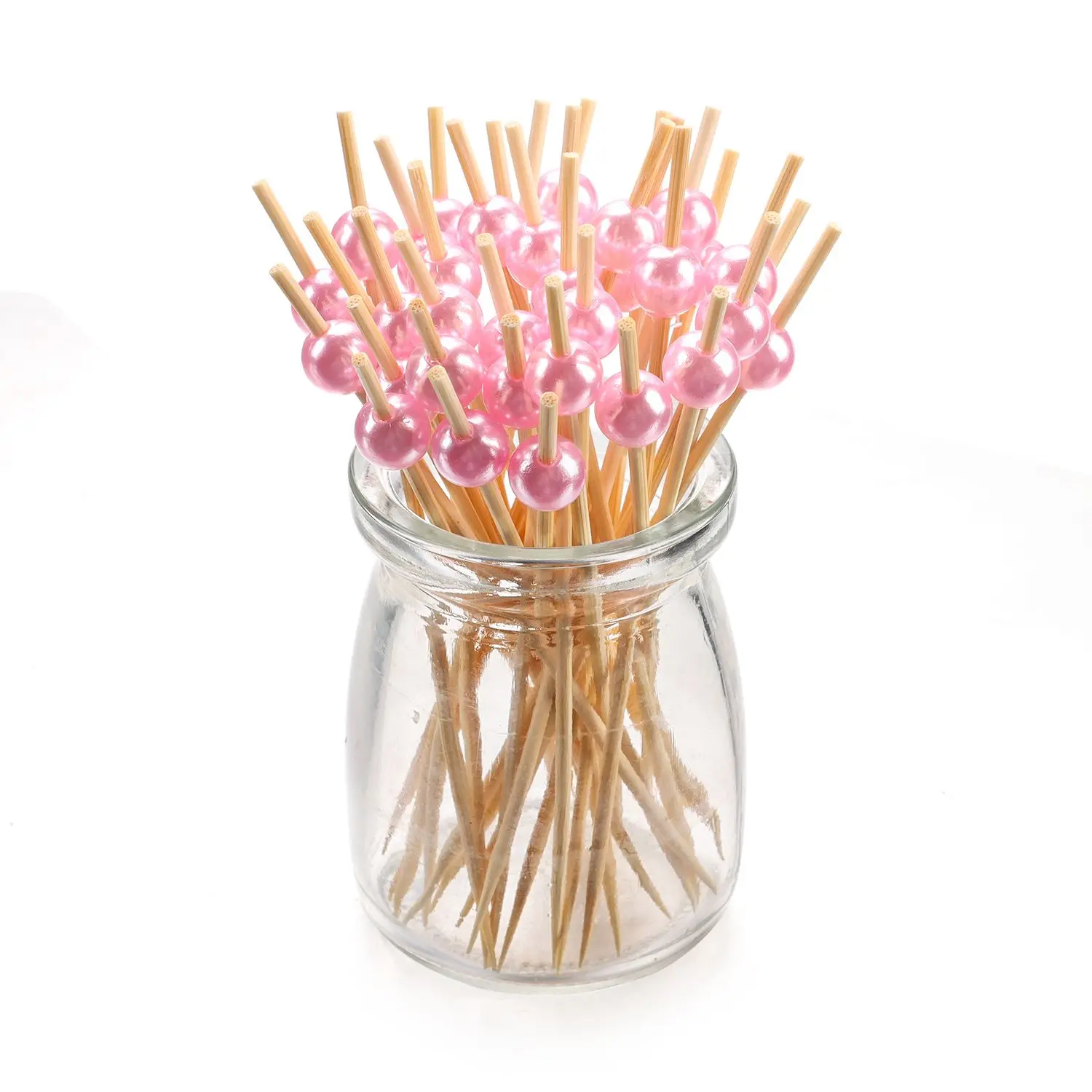 100 шт. жемчужные бамбуковые коктейльные палочки деревянные зубочистки