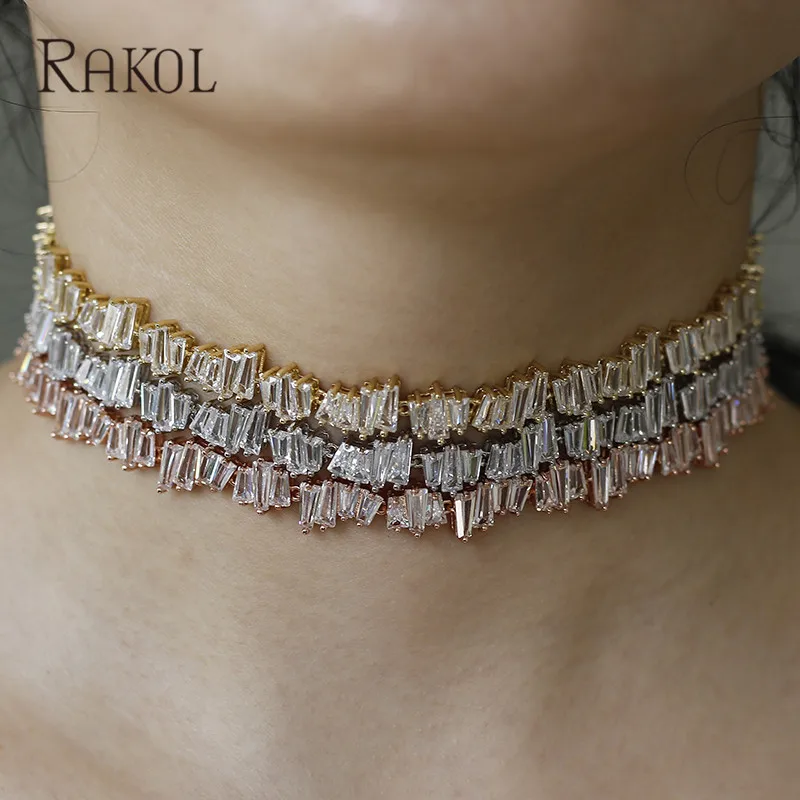 Ювелирное изделие RAKOL для женщин брендовая Роскошная Асимметричная цепь цвета