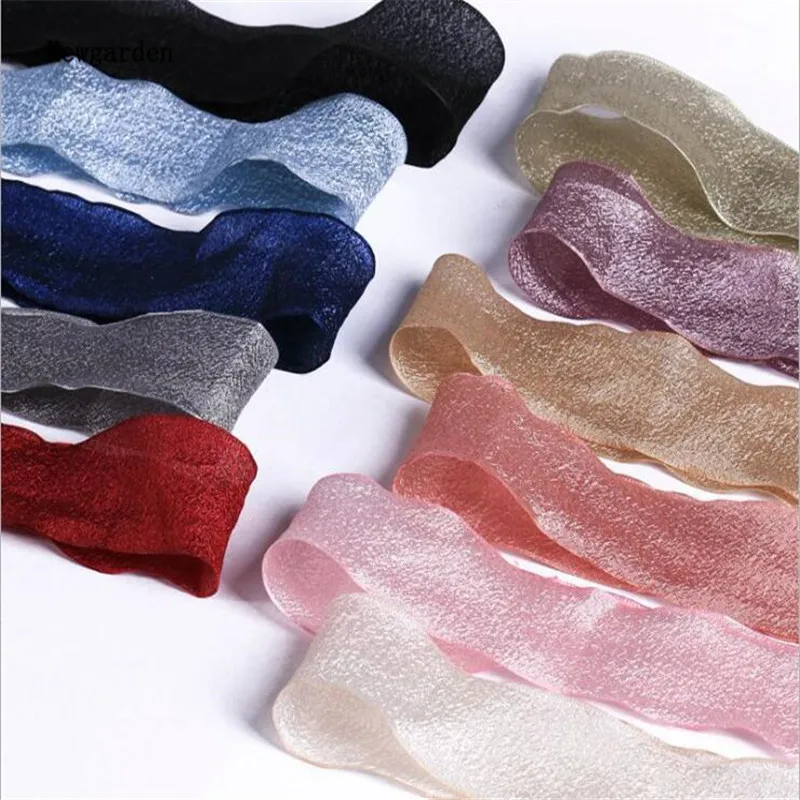 

Kewgarden 1" 1.5" 38mm 25mm Matte Kapok Gauze Organza Ribbon Handmade Tape DIY Hairbow Accessories Packing Riband 20 Yards