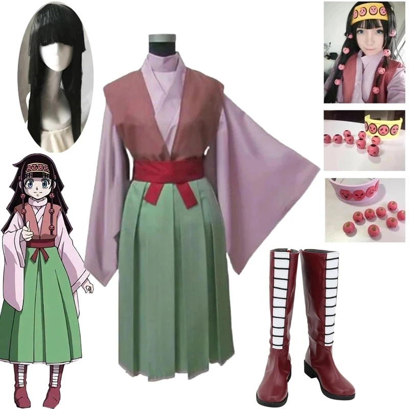 

Hunter X Hunter Cosplay Costume HUNTER x HUNTER Alluka Zoldyck cosplay costume Clothes Wig HAIR WEAR Aruka Zorudikku Uniform