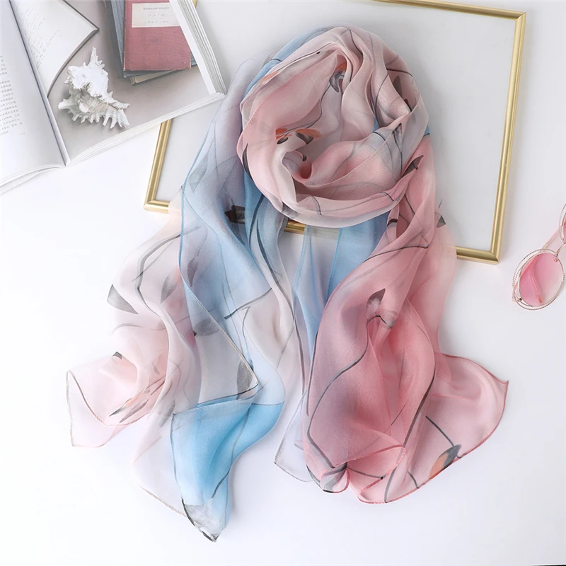 

Girita Hot Style Luxury Brand Women Scarf Print Multicolor Peach Blossom Printing Long Soft Wrap Scarf Ladies Shawl Scarves