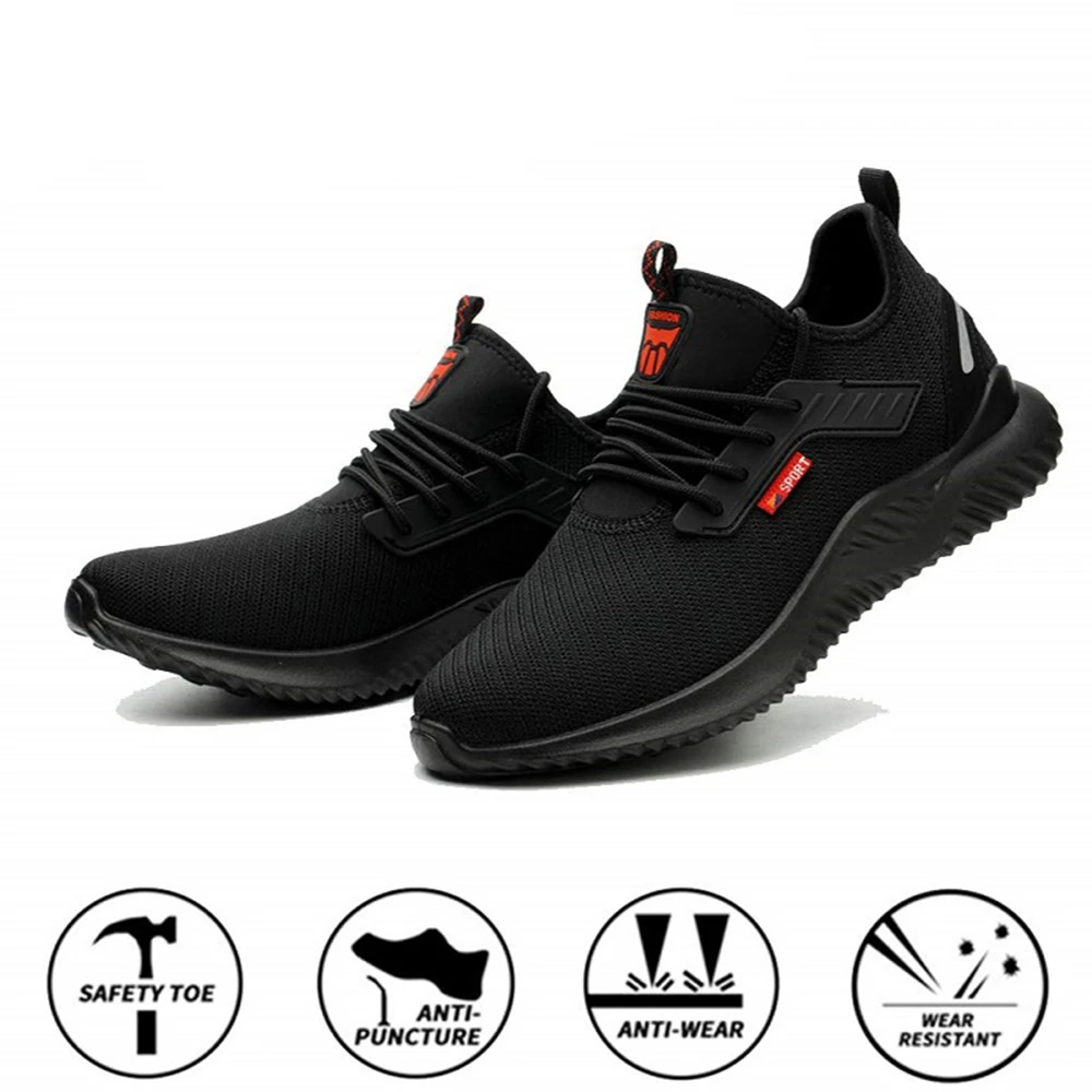 

Summer Steel Toe Work Shoes Men Puncture Proof Safety Shoes Man Light Industrial Casual Shoes Male Workplace Safety Work Boots
