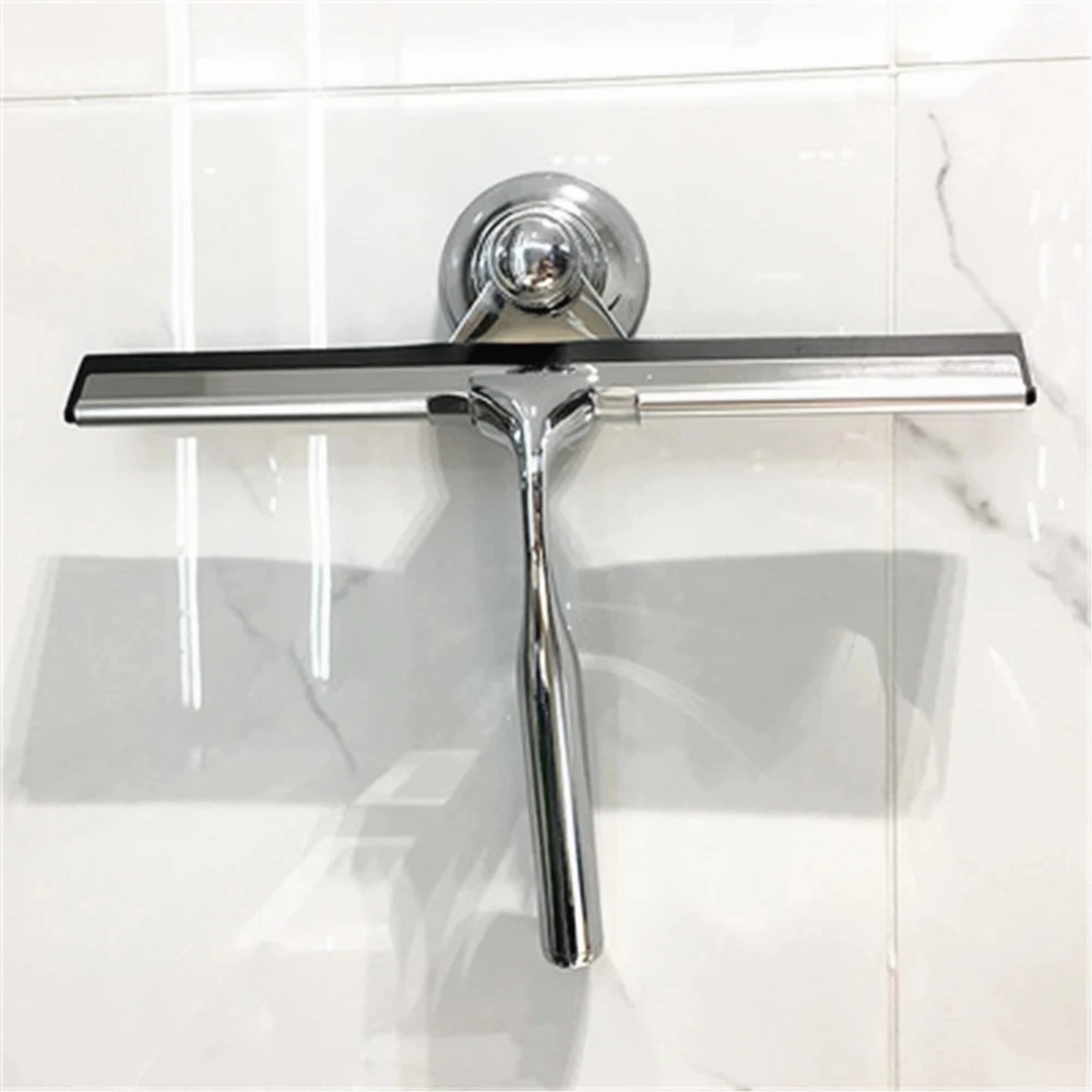 

Glass Clean Squeegee 25CM Stainless Steel Window Shower Wiper with Suction Hook Bathroom Mirror Cleaning Brush Glass Scraper