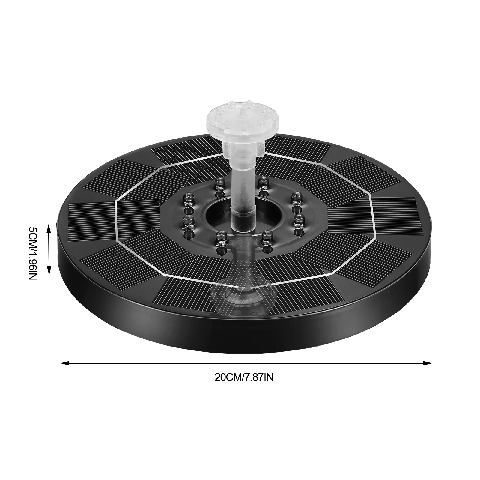 

5V 3W Floating Solar Water Fountain Pump 8LED Seven-color Gradient Luminous Solar Panel Powered Fountain Garden Pools Pond Decor