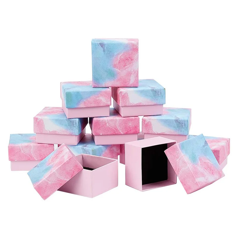 24 шт красочные бумажные картонные коробки для ювелирных изделий коробка